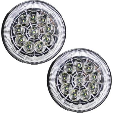 Imagem de 2 Lanterna Traseira 125mm Caminhão Carreta Mod. Randon 10 LED CR 24V -