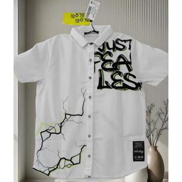 Imagem de Camisa Manga Curta Menino 4 6 8 14 Anos Ioluig!, Branco, 6 ANOS