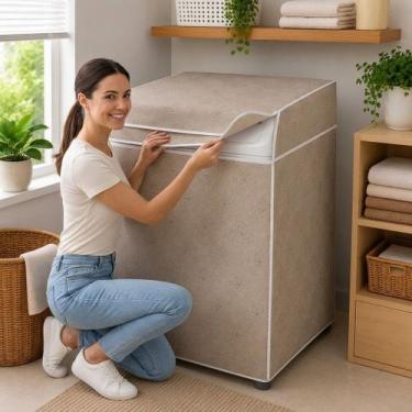 Imagem de Capa Para Máquina de Lavar Forrada M Impermeável 10 KG a 16 KG - VIDA 