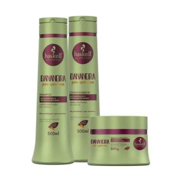 Imagem de Kit Haskell Bananeira Pós-Química (3 itens) Shampoo, Condicionador 500