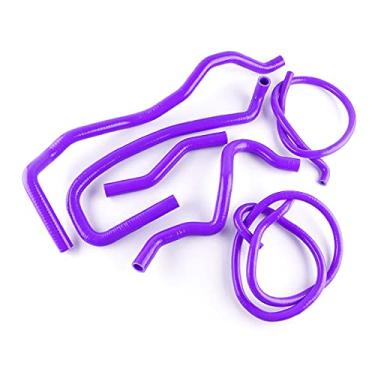 Imagem de LUXERAD Kit de mangueira de radiador de silicone de desempenho de 3 camadas 4,5 mm para Fo rd Fiesta Mk6 ST 150 Kit de mangueira de silicone auxiliar de refrigeração de radiador de silicone (roxo)