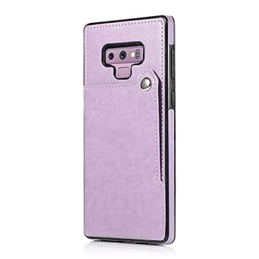Imagem de LIYONG Capa de celular para Samsung Galaxy Note9 Capa carteira com suporte para cartão, botões magnéticos de couro PU flip à prova de choque capa protetora para Samsung Galaxy Note 9 sacos mangas (Cor: Rosa GORD)