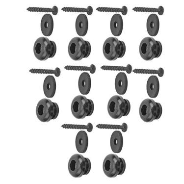 Imagem de Botão de extremidade de guitarra, pequeno em tamanho, fácil de carregar, não é fácil de danificar a luz durável no peso para baixo, guitarra DIY Ukulele (preto)