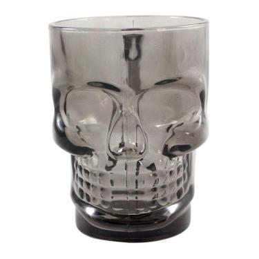 Imagem de Caneca Caveira Preta Viking Vidro 500ml Skull Chopp Mug