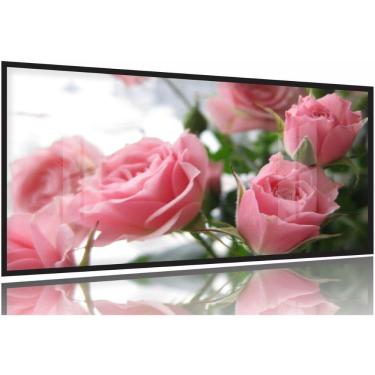 Imagem de Quadros Decorativos Flores Rosas 130x60 Moldura Preta 2x2