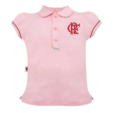 Imagem de Camisa Flamengo Infantil Polo Feminina Rosa Oficial Revedor