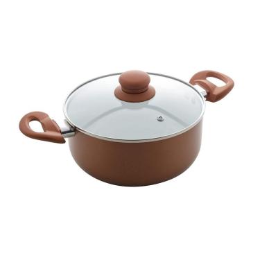 Imagem de Panela Caçarola Rosé 20cm Revestimento Cerâmico Com Tampa Lyor