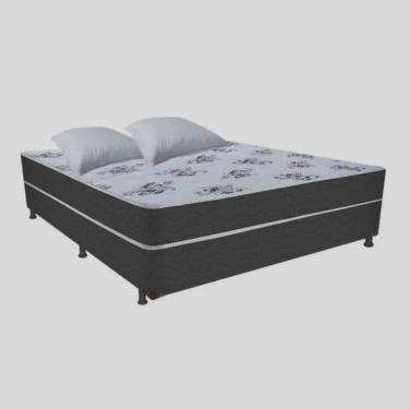 Imagem de Cama Box Conjugado Casal Barella Flex 138x188x55 Branco/Preto