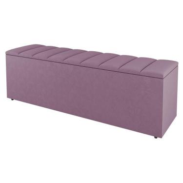 Imagem de Calçadeira Baú Solteiro Cora 90Cm Suede Rosé - Desk Design