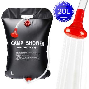 Imagem de Chuveiro Ducha Portátil 20 Litros Lorben Camping Acampamento Aquecimento Solar Água Quente ou Fria