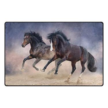 Imagem de Top Carpenter Tapete de área, cavalo, correndo na areia, capacho para piso de madeira, entrada e sala de estar, quarto 7,7 x 1,8 m (78,7 x 50,8 cm)