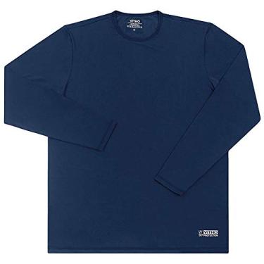 Imagem de Camiseta Masculina com Proteção Solar UV 50+ Manga Longa Azul Marinho Vitho