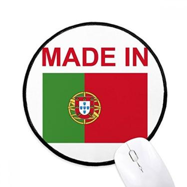 Imagem de Feito em Portugal Country Love Mouse pads redondos antiderrapantes bordas costuradas preto presente de escritório