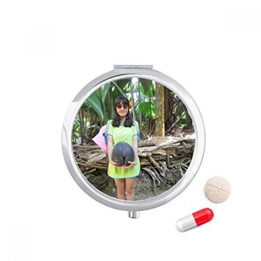 Imagem de Porta-comprimidos Tropic Coconut Tree Ellie Yao Beautiflu Girl Porta-comprimidos de bolso para remédios