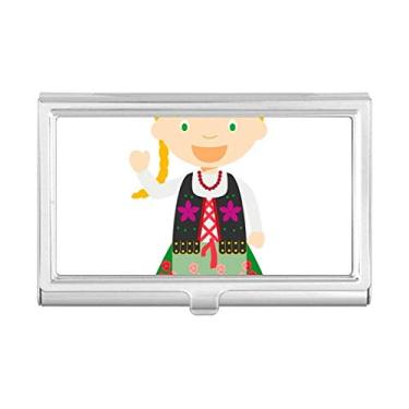 Imagem de Carteira de bolso com porta-cartões de visita com desenho animado da Polônia Smile Blond