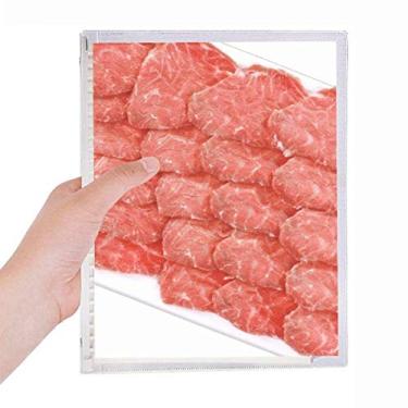 Imagem de Caderno com textura de carne crua para alimentos e folhas soltas diário recarregável de papelaria