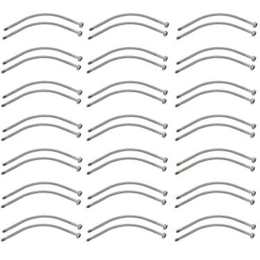 Imagem de Engate Rabicho Par Flexivel 80cm Monocomando Kit 20 Unidades Misturador Agua Quente Fria Torneira Grande Mangueira Banheiro Cozinha