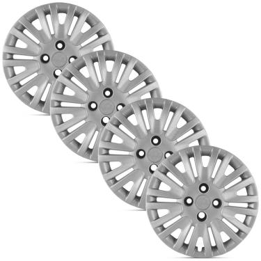 Imagem de Jogo 4 Calota Modelo Original Gol Power G5 Prata Aro 14 Grid