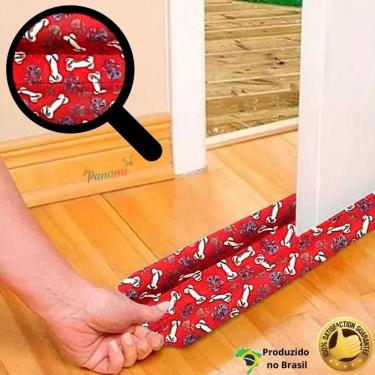 Imagem de Protetor e Veda Porta - TECIDO - Contra insetos e poeiras - 80cm - PANAMI - PETS VERMELHO