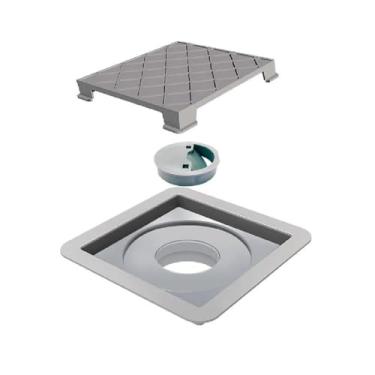 Imagem de Ralo Linear 10x10 Novii Quadrado Oculto 7344