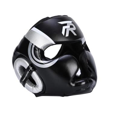 Imagem de Tachiuwa Capacete de boxe Proteção para testa e ouvido Equipamento de proteção facial completo para treinamento, Prata M
