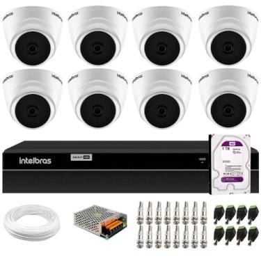 Imagem de Kit 8 Câmeras Intelbras Vhd 1220 G7 Dome Full Hd com Visão Noturna de 20m Multi Hd + Dvr Intelbras Mhdx 1208 8 Canais + Hd 1tb