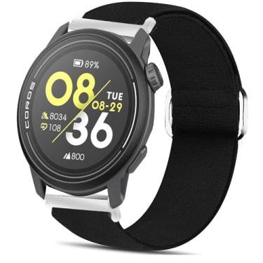 Imagem de Compatível com pulseiras COROS PACE 3, Lamshaw 22 mm, elástico, nylon, ajustável, pulseira de substituição para homens e mulheres, compatível com smartwatch COROS PACE 3/APEX 2 Pro/APEX Pro/APEX 46 mm (pulseira tamanho 22 mm, preto)