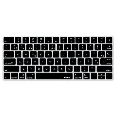 Imagem de XSKN Película protetora de silicone para teclado de língua espanhola para teclado Apple Magic (MLA22LL/A) Layout dos EUA - Preto