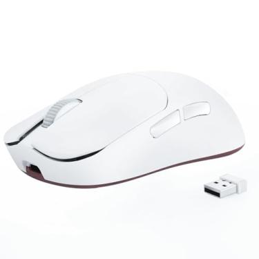 Imagem de FELICON x Mouse para jogos sem fio AJAZZ AJ099, sensor Pixart leve de 59 g PAW3311, 6 DPI até 12K, 2,4G/USB-C com fio 200 horas programável para computador WIn/Mac/PS4/XBOX/Gamer/Office (branco)