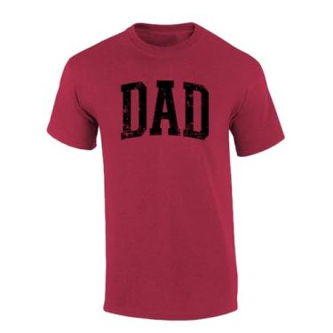 Imagem de Camiseta masculina de manga curta masculina divertida para o Dia dos Pais Grunge envelhecido, Cereja Antiga, M