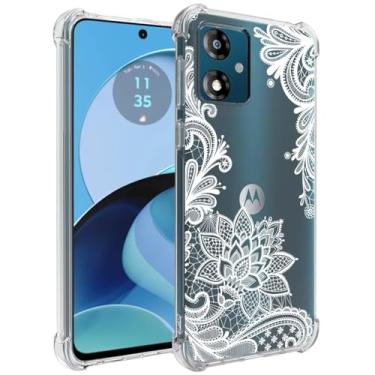 Imagem de Sidande Capa para Moto G14, Motorola G14 XT2341-2 Capa para meninas e mulheres, capa protetora fina de TPU flexível e floral transparente para Motorola Moto G14 Mandala