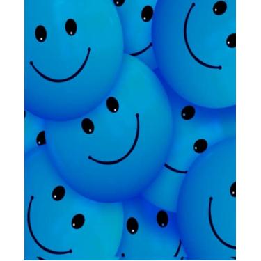 Imagem de Caderno de composição pautado largo: caderno estético de rostos sorridentes | Caderno de composição fofo para meninos e meninas adolescentes