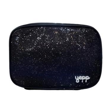 Imagem de Estojo Escolar Feminino Box Retangular Glitter Yepp MB13064-E (Preto)