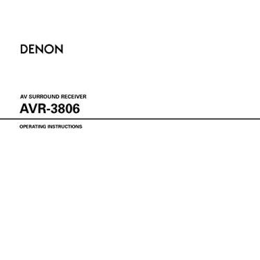 Imagem de Manual de instruções para Denon AVR-3806 AV Receiver Owners Manual Misc