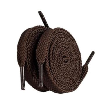 Imagem de Cadarços Planos Para Tênis, Tênis Duplo Sólido, Tênis De Corrida Casual, Renda(Color:Coffee,Size:140cm)