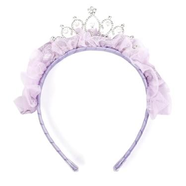 Imagem de Huachi Tiara de princesa com coroa de tule, lindas tiaras, coroas, faixas de aniversário para mulheres, adolescentes, lembrancinhas de festa, acessórios de cabelo para fantasia de fada, 1 Count (Pack