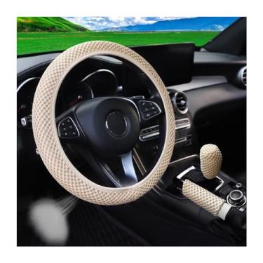 Imagem de Bittwee 3 peças capa de volante de carro de 3 polegadas, capa de apoio de braço, conjunto de capa de câmbio de marcha, protetor de volante automotivo respirável de microfibra, antiderrapante,