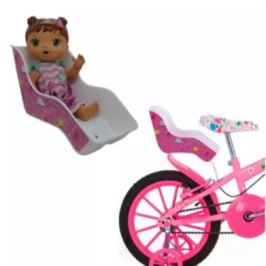 Imagem de Cadeirinha De Boneca Para Bicicleta Traseira Cadeira Infantil Aro 12 A 20 Com Cinto Baby