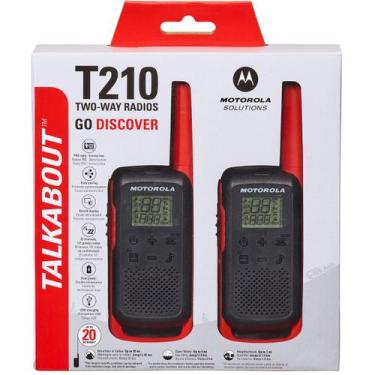 Imagem de Walkie Talkie Talkie Motorola T210 - 32 KM - 22 Canais - Preto e Verme