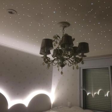 Imagem de Noite Estrelada Kit 400 Fibra Ótica Estrelado Efeito Branco - Noite Es
