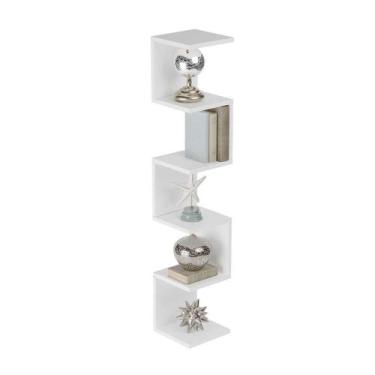 Imagem de Prateleira de Canto Lyra 5 Nichos Decorativos Branco para Sala Quarto 