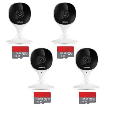 Imagem de Kit 4 Câmera Inteligente Interna Wi-fi Full HD IMX Branca Intelbras C/