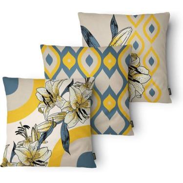 Imagem de Kit 3 Capas de Almofada Decorativa Belchior com Zíper Tecido Especial 
