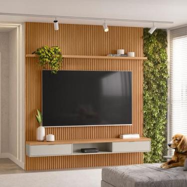 Imagem de Painel Ripado Modular 2.2 Para Sala Estar TV Até 75 Polegadas 1 Nicho 