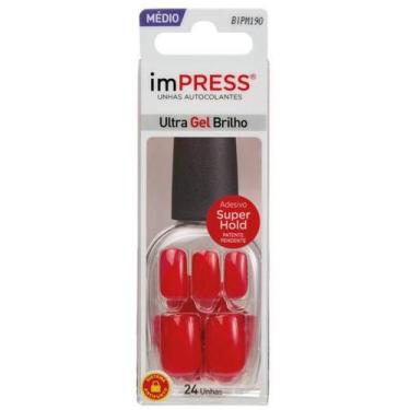 Imagem de Unhas Postiças Impress Rather Reckless Kiss Ny Médio 24Un - Kiss New Y