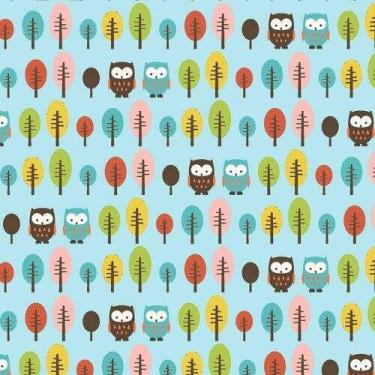 Imagem de Tecido Tricoline Coleção Corujas 0,50x1,50 mt - Fabricart Signature