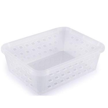 Imagem de Cestinha organizadora de plástico transparente 18,7 x 14 x 6,3 Plasuti