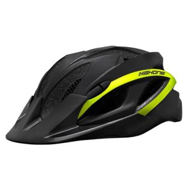 Imagem de Capacete Ciclismo MTB High One Win Preto/Amarelo C/ Luz, M, Amarelo