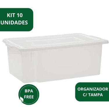 Imagem de Kit 10 Caixa Frigorifica Com Tampa Multiuso 25l - Paramount
