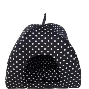 Imagem de Cama Pet 2x1 Casinha Cabana Toca Almofada Cães Gato Poá M - Multiflex,